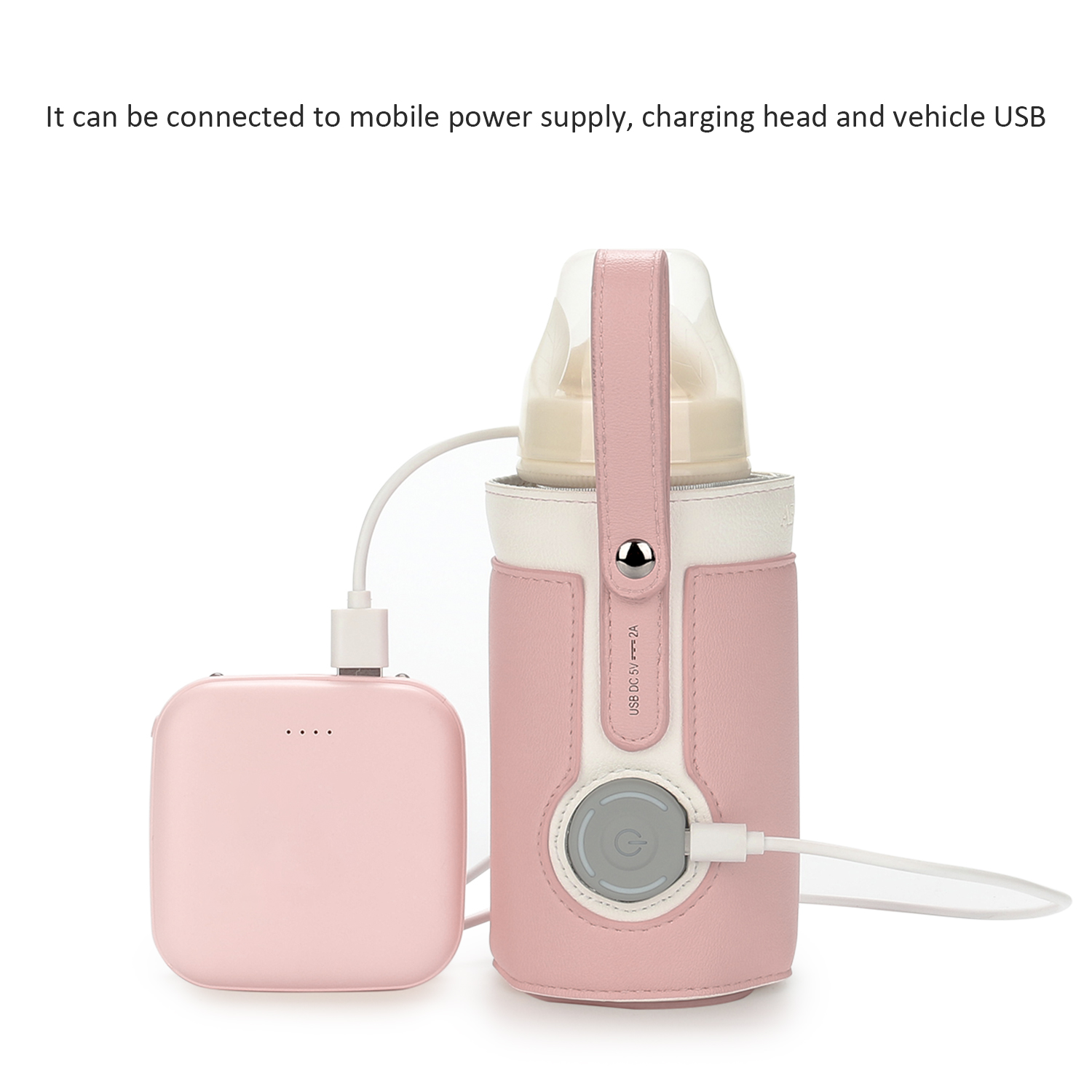 Baby Food Warmer Portable - 調節可能なポータブルベビーボトルウォーマー、USBミルクヒートキーパー、車の旅行、3温度
