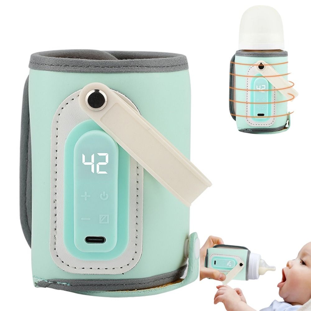 Baby Food Warmer Portable - LEDディスプレイ搭載 ポータブル哺乳瓶ウォーマー スマート温度制御 温度調整 ミルクボトル保温スリーブ 急速加熱