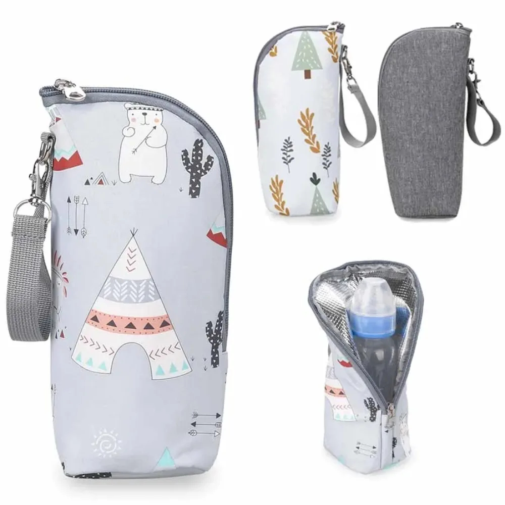 Baby Food Warmer Portable - 哺乳瓶ウォーマーバッグポータブル幼児用哺乳瓶アルミ箔断熱外出用ベビーカー吊り下げバッグ収納カップ用
