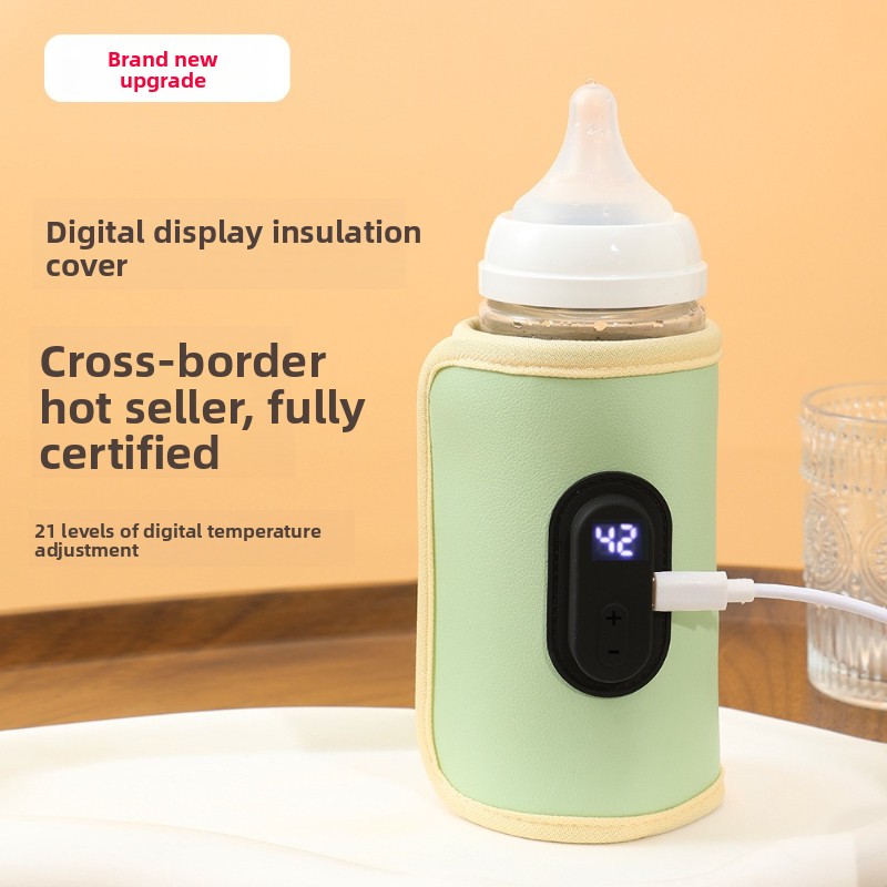 Baby Food Warmer Portable - ポータブルデジタルディスプレイ哺乳瓶ウォーマー USB 車旅行看護ミルクヒーター屋外ユニバーサル温度制御アクセサリー