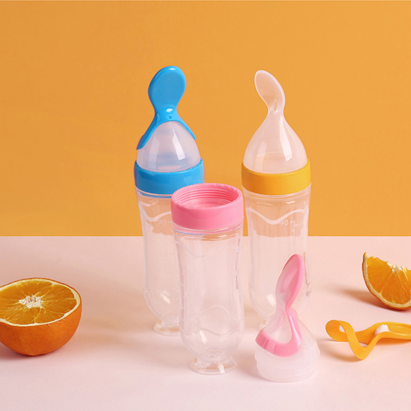 Baby Food Guide - 絞る哺乳瓶シリコーン新生児トレーニング米シリアル食品スプーンサプリメントフィーダー安全な便利な食器子供のための