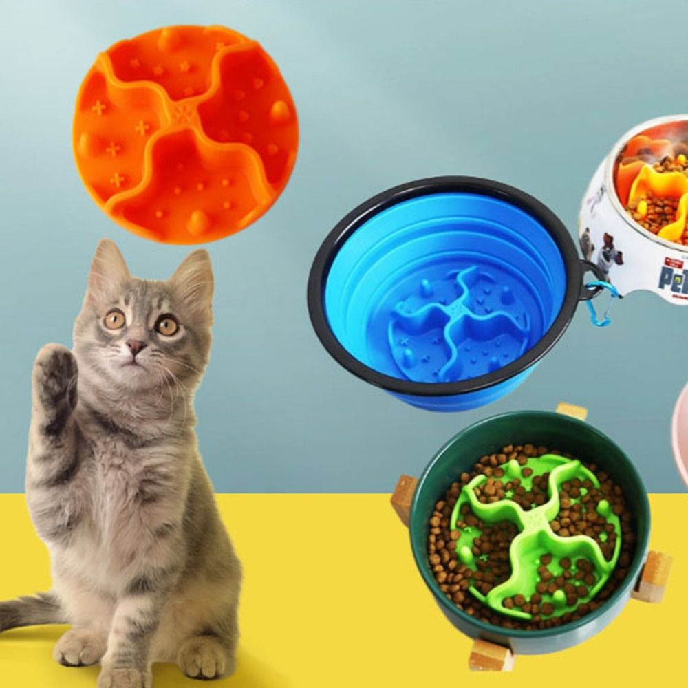 Silicone Suction Bowl - 新しいシリコン製スローフィーダーインサート、滑り止め吸盤付きスローフードマット、ソフトドッグボウルインサート、窒息防止
