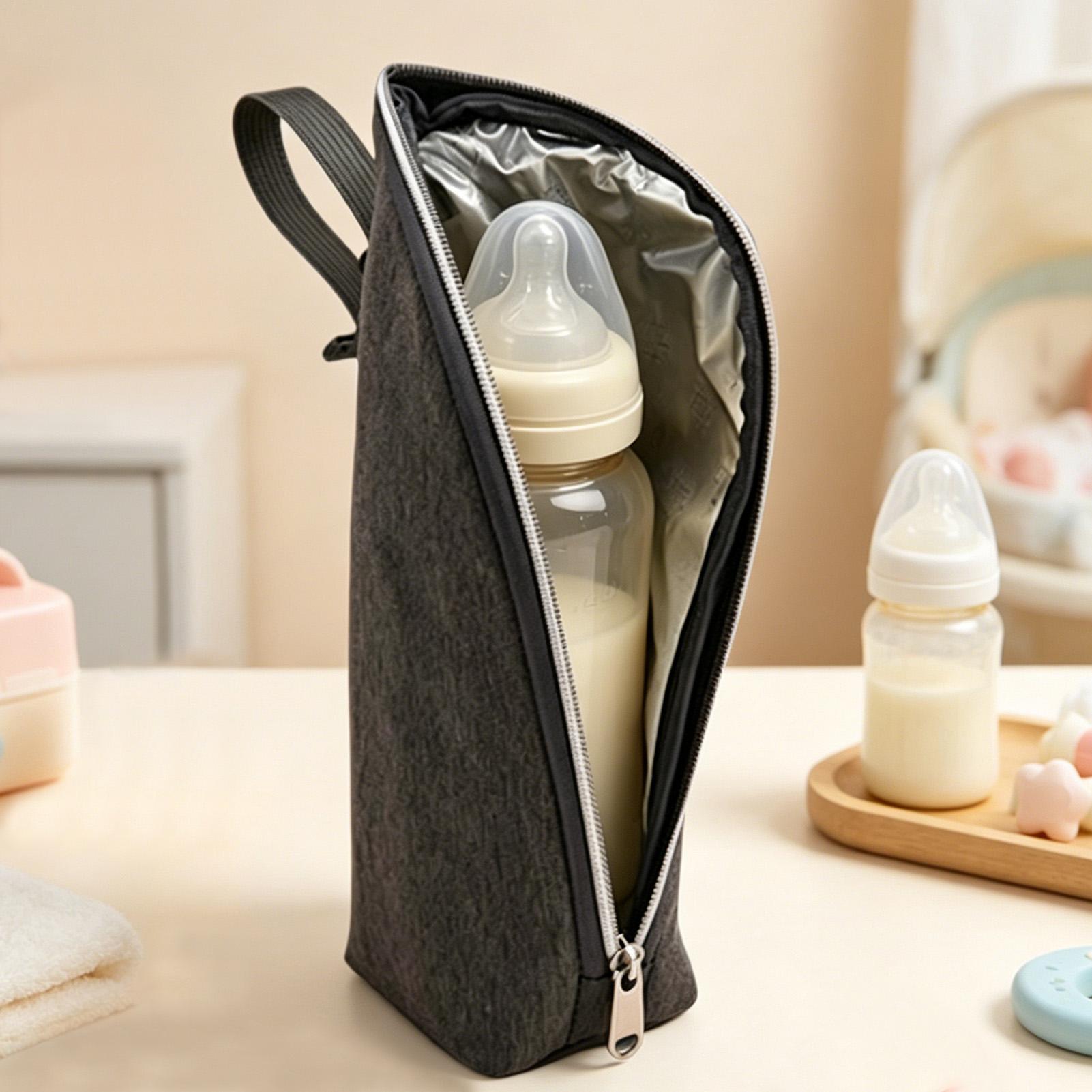 Baby Food Warmer Portable - ジッパー付き保温水筒ホルダー 軽量断熱ポーチ 旅行、ハイキング、キャンプ、アウトドア用ポータブルドリンクスリーブ