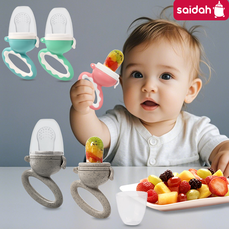 Baby Food Yummy - サメ型幼児用ベビーフードフルーツ＆ベジタブルフィーダー、中メッシュバッグ付き、食品グレード液体シリコン製、美味しい栄養補給