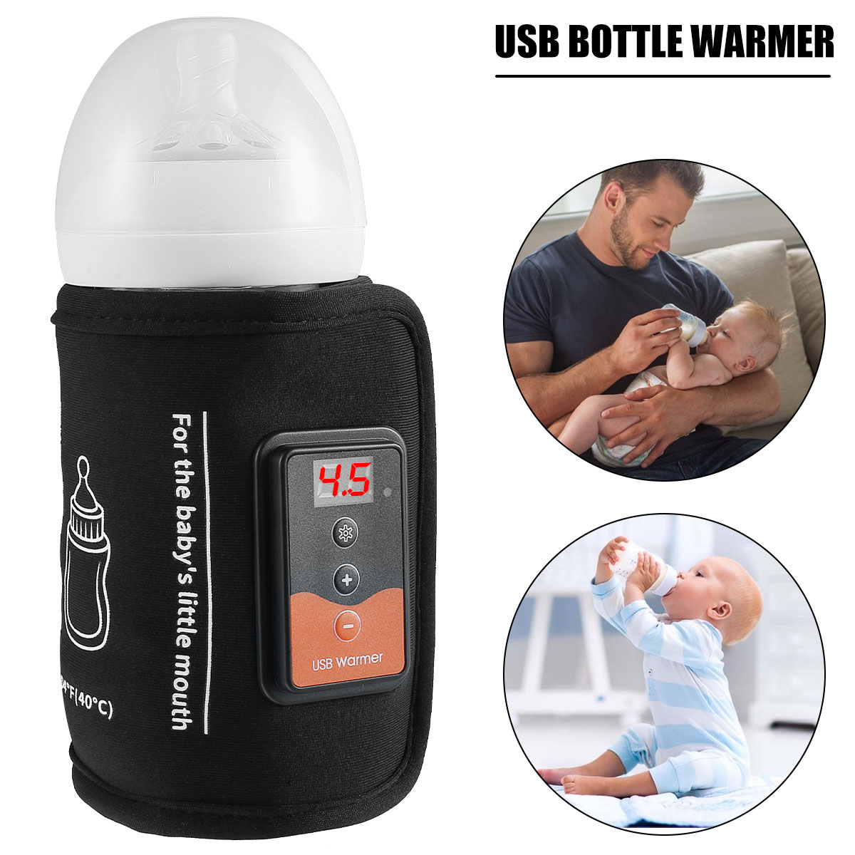 哺乳瓶ウォーマー USB 電源哺乳瓶ヒーター、調節可能な加熱 - Baby Food Warmer Portable のレビューと価格