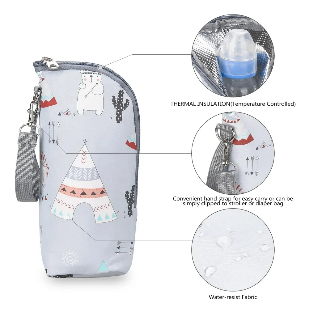 哺乳瓶ウォーマーバッグポータブル幼児用哺乳瓶アルミ箔断熱外出 - Baby Food Warmer Portable のレビューと価格