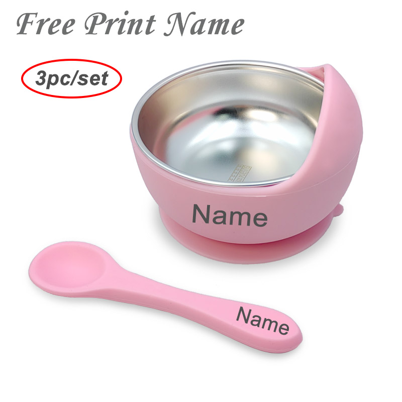 3 個セットベビー給餌ボウルスプーン付きステンレス鋼ボウルパ - Silicone Suction Bowl のレビューと価格