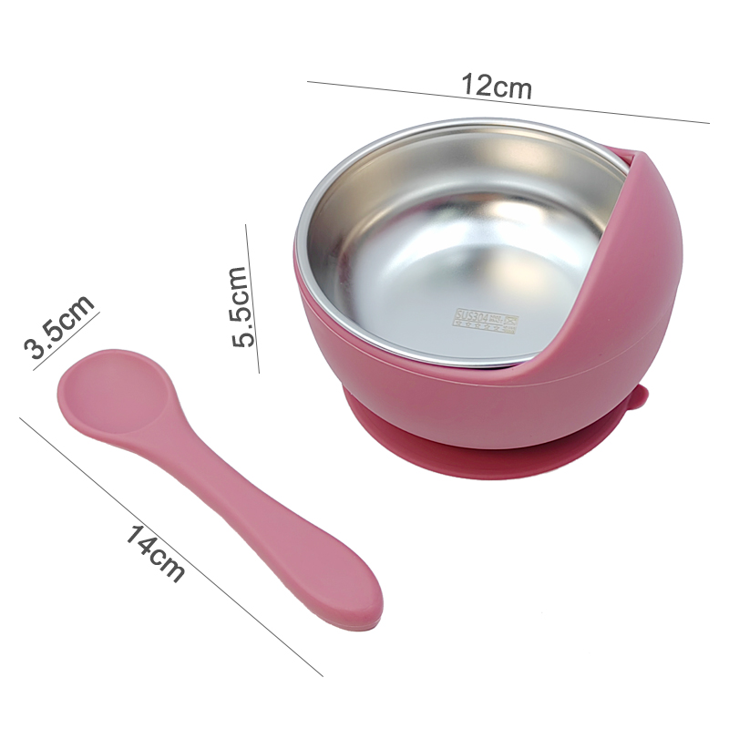 3 個セットベビー給餌ボウルスプーン付きステンレス鋼ボウルパ - Silicone Suction Bowl のレビューと価格