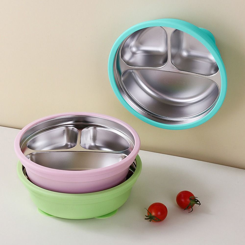 シリコン吸盤付きベビー用吸盤式ダイニングプレート、仕切り付き - Silicone Suction Bowl のレビューと価格