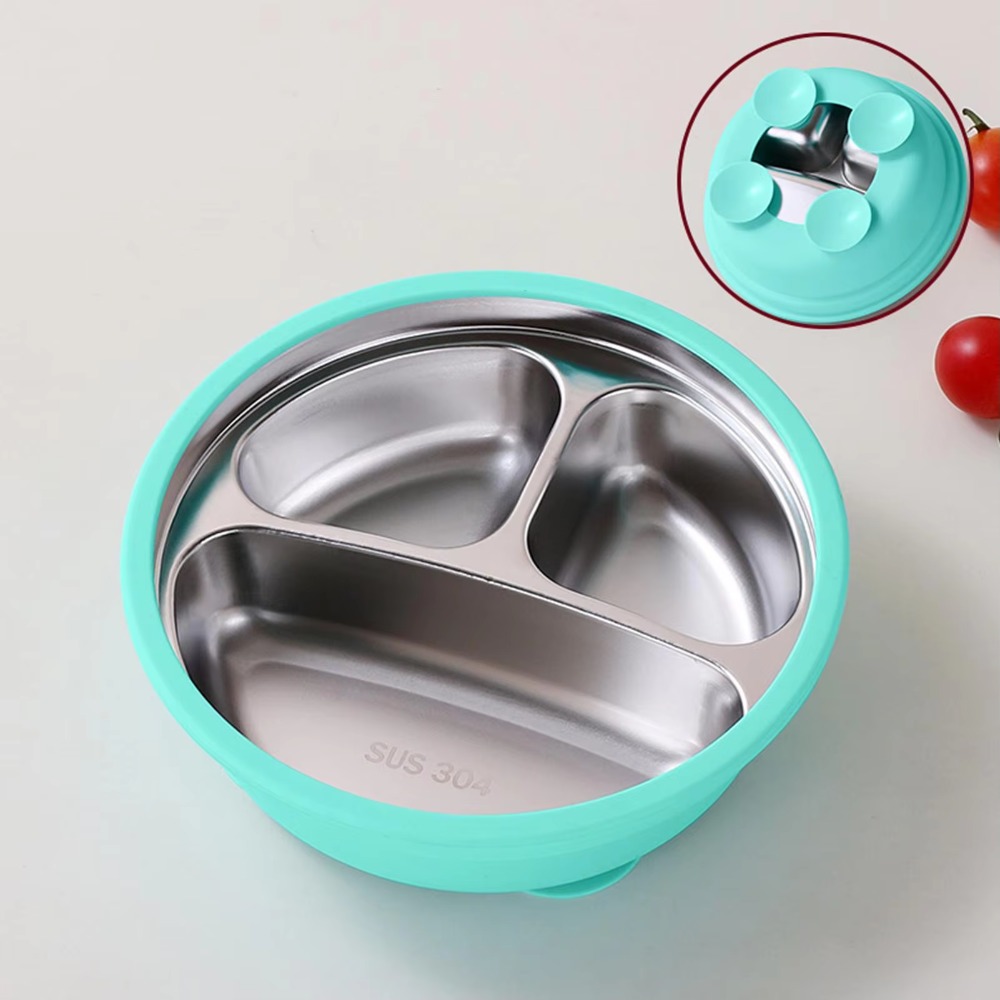 シリコン吸盤付きベビー用吸盤式ダイニングプレート、仕切り付き - Silicone Suction Bowl のレビューと価格