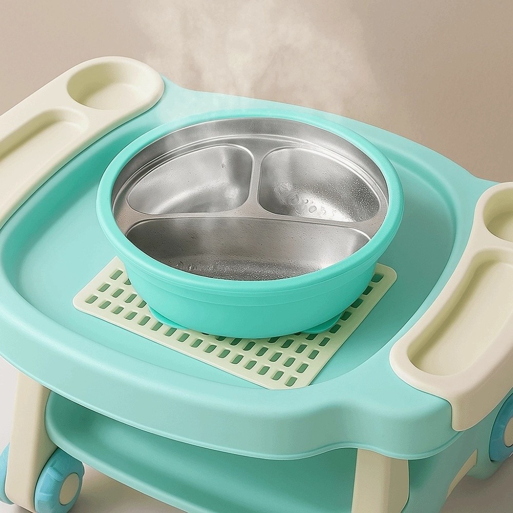 シリコン吸盤付きベビー用吸盤式ダイニングプレート、仕切り付き - Silicone Suction Bowl のレビューと価格