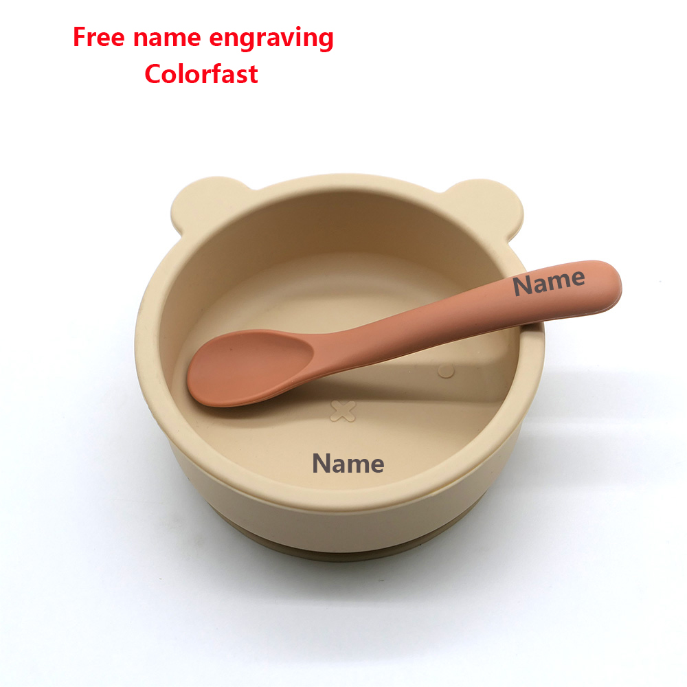 子供用食器セット ボウル スプーン 名入れ印刷 色褪せにくい - Silicone Suction Bowl のレビューと価格