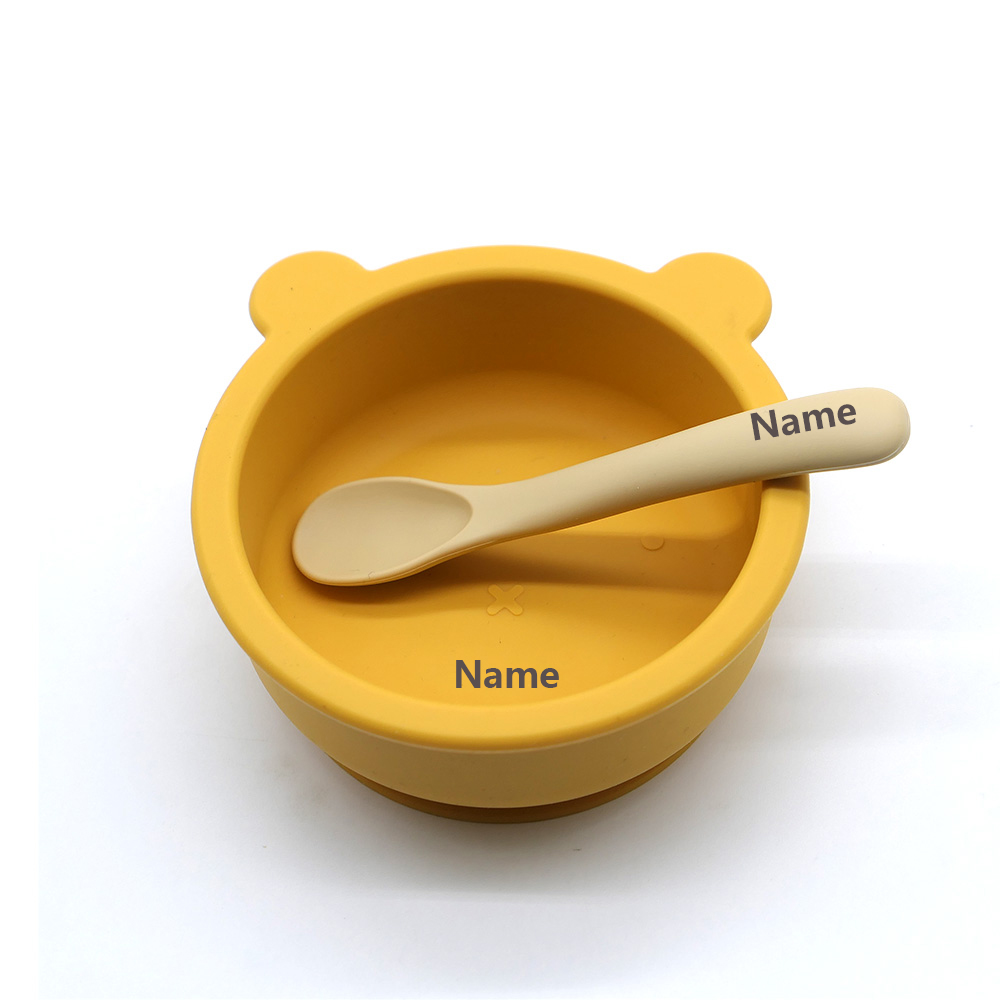 子供用食器セット ボウル スプーン 名入れ印刷 色褪せにくい - Silicone Suction Bowl のレビューと価格