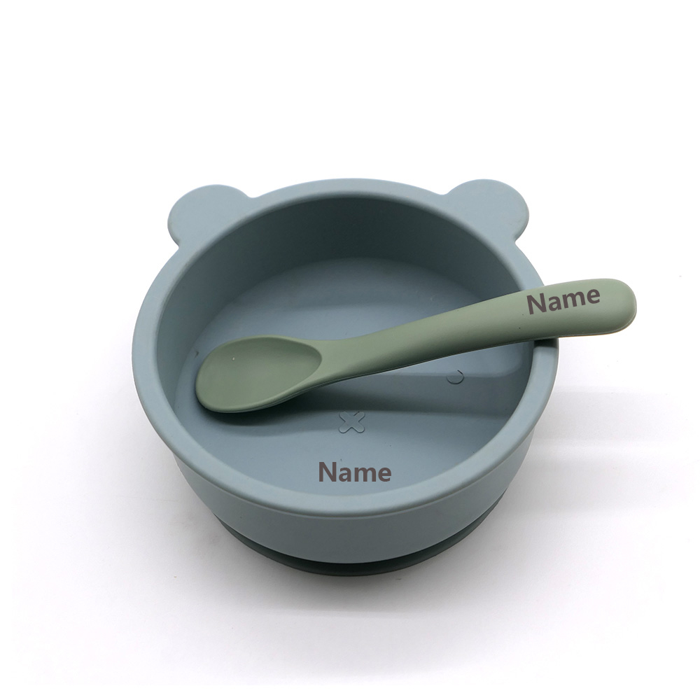 子供用食器セット ボウル スプーン 名入れ印刷 色褪せにくい - Silicone Suction Bowl のレビューと価格
