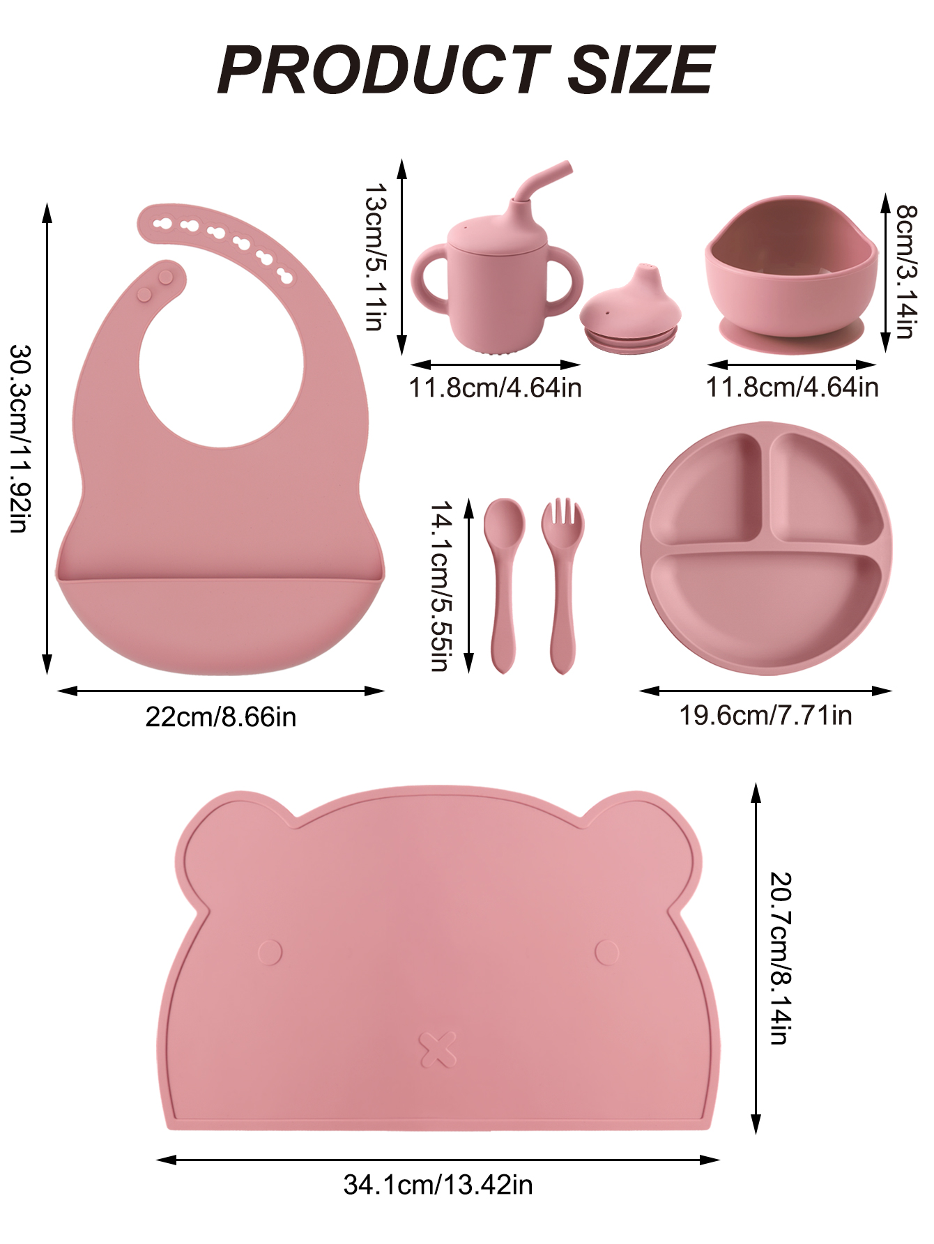 7点セット シリコン製ベビー食器セット 仕切り皿 吸盤付きボ - Silicone Suction Bowl のレビューと価格